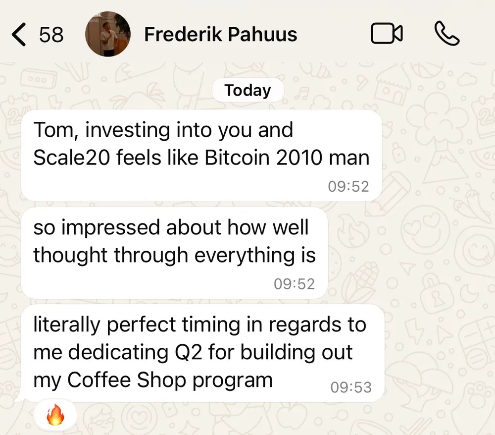 Frederik Pahuus: investing into Scale20 feels like Bitcoin 2010