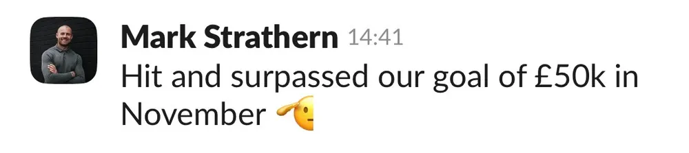 Mark Strathern: hit and surpassed the £50k goal in November