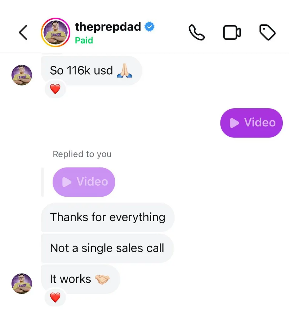 The Prep Dad: $116k USD, not a single sales call